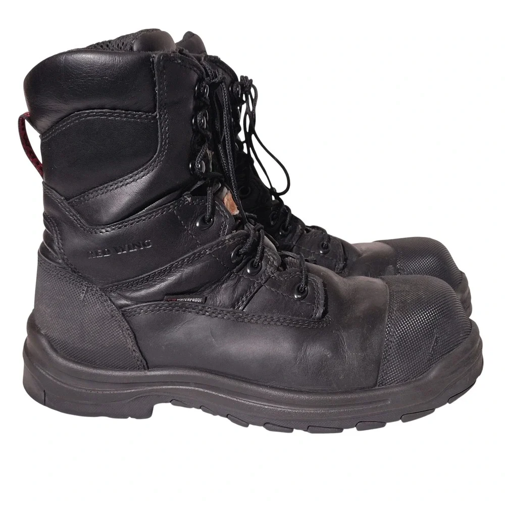 Red Wing Black Leather King Toe Work Boots Vibram Sole Sz 10.5-11? - Imperfect